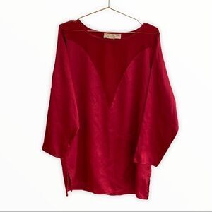 Vintage Victoria Secret Gold Label Red Tunic Size Medium
